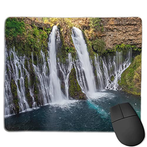 Gaming Mouse Pad Custom-Burney Falls with Turquoise Water in The Pool Below-Office Rectangle Non-Slip Rubber Mousepad for Computers Laptop 9.8" x 11.8"