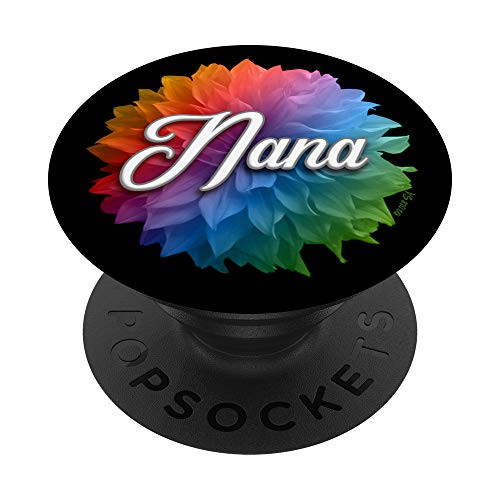Nana Monogram Dahlia Rainbow Name Nana PopSockets PopGrip: Swappable Grip for Phones  and  Tablets
