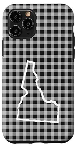 iPhone 11 Pro Idaho Home- Boise Buffalo Plaid Check Gear- Vintage Map Case