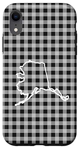 iPhone XR Alaska Home- AK Buffalo Plaid Check Gear- Vintage Map Case