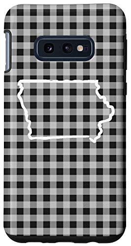 Galaxy S10e Iowa Home- IA Buffalo Plaid Check Gear- Vintage Map Case