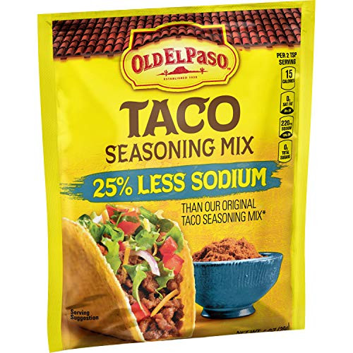 Old El Paso Taco Seasoning Mix- 25 percent Less Sodium- 1 oz Packet