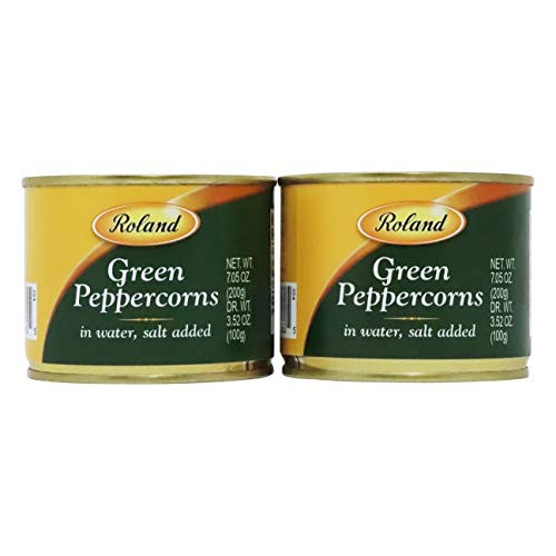 Green Peppercorns in Brine by Roland -3.5 ounce- 2 Pack