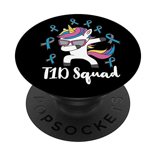 Type 1 Diabetes T1D Squad Awareness Gift For Diabetic PopSockets PopGrip: Swappable Grip for Phones  and  Tablets