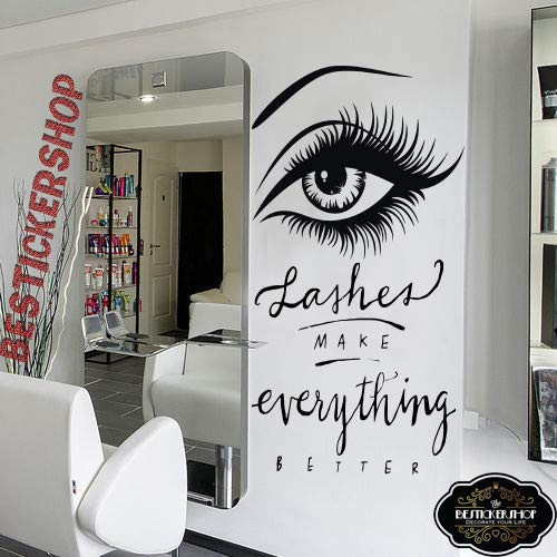BeStickerShop Eyelashes Decal Eyebrows Decal Lash Decal Beauty Salon Decal brow Wall Decal Lashes 6l
