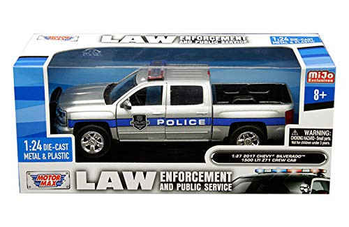 Motor Max 2017 Chevrolet Silverado 1500 LT Z71 Crew Cab Police Silver Law Enforcement and Public Service Series 1/24 Motor Max 2017 Chevrolet Silverado 1500 LT Z71 Crew Cab Police Silver Law Enforcement and Public Service Series 1/24