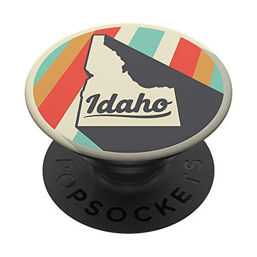 Idaho State Home Retro 70s Vintage ID Rainbow PopSockets Grip and Stand for Phones and Tablets