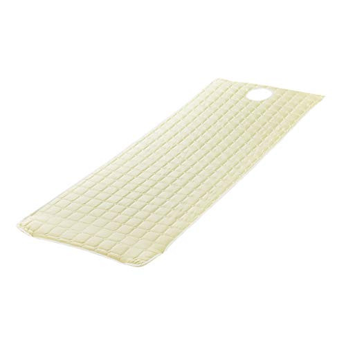 FLAMEER Facial Massage Table Bed Cover Mattress Pad for Beauty Salon with Face Hole -Elastic Fix Bands on Four Angles- - Beige