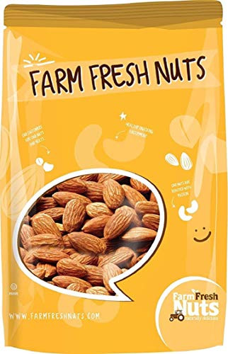 Dry Roasted California Almonds with Healthy Himalayan Salt -1 LB- - Vegan  and  Keto Friendly - Roasted to Perfection - Super Crunchy - Farm Fresh Nuts Brand