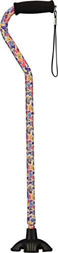 NOVA Sugarcane, Walking Cane with All Terrain Rubber Quad Tip Base and Carrying Strap, Butterfly Symphony Design