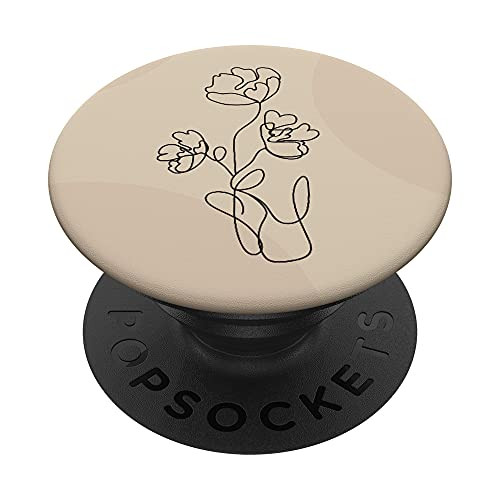 Flowers Botanical Minimalistic Abstract Line Art PopSockets PopGrip: Swappable Grip for Phones  and  Tablets