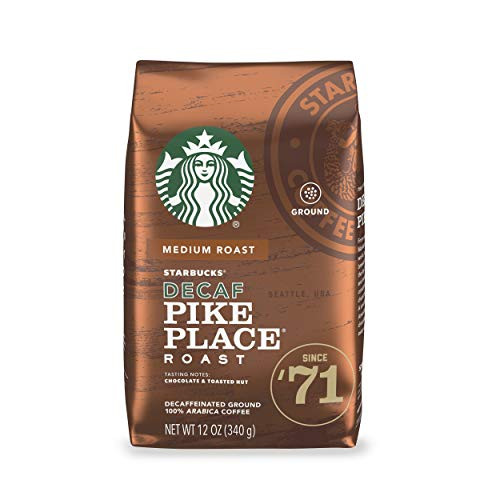 Starbucks Decaf Ground Coffee  Pike Place Roast  100 percent Arabica  1 bag -12 oz.-