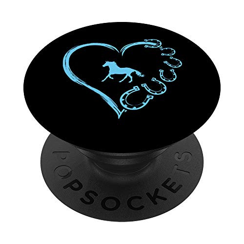 Funny Horseshoe Heart Cute Horse Mom Gift Horseback Riding PopSockets PopGrip: Swappable Grip for Phones  and  Tablets
