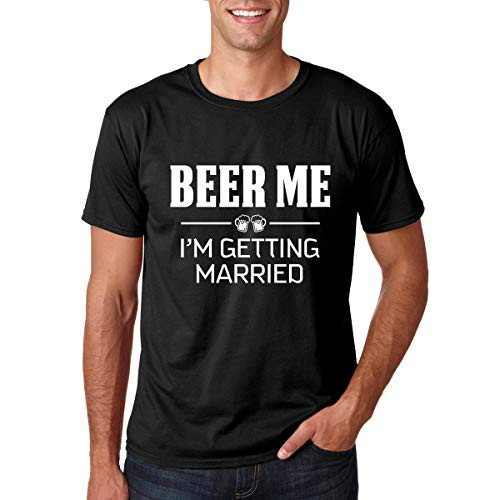 AW Fashions Beer Me- I'm Getting Married - Funny Groom and Groomsmen Bachelor Party Joke - Men's Tshirt -Black- Large-