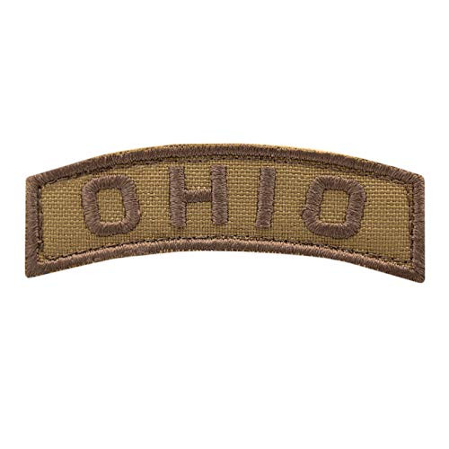 LEGEEON Coyote Ohio Shoulder Tab OH State Army Morale Tactical Touch Fastener Patch