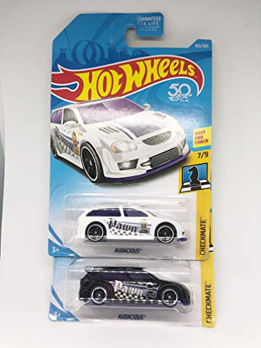 Hot Wheels 50th Anniversary Checkmate 2018 Gift Pack Audacious -White- 7/9 -363/365--  and  Audacious -Black-