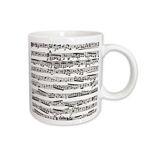 3dRose mug_112825_2 Musical Notes Vintage Sheet Music Black and White Piano Notation Pianist and Musician Gifts Ceramic Mug, 15-Ounce 3dRose mug_112825_2 Musical Notes Vintage Sheet Music Black and White Piano Notation Pianist and Musician Gifts Ceramic Mug, 15-Ounce