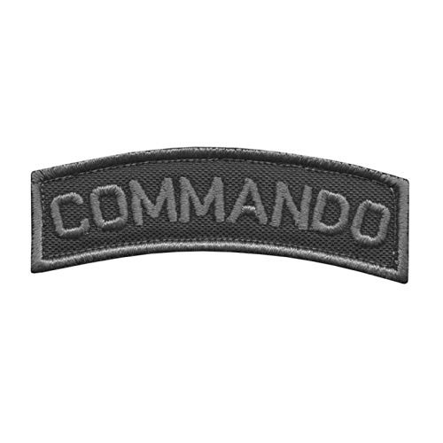 LEGEEON Blackout Commando Shoulder Tab Subdued Army Military Tactical Morale Fastener Patch