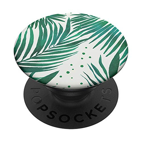 Majesty Palm - Palm leaves on white PopSockets PopGrip: Swappable Grip for Phones  and  Tablets