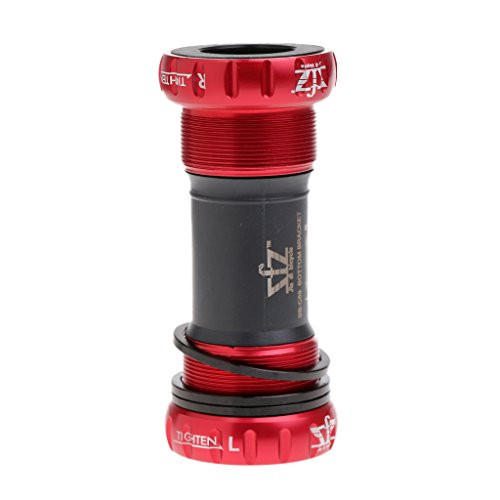 Jili Online BB 68-73mm Thread Type Bottom Bracket 7075AL CNC Bike Bicycle Axis with Spacer - Red