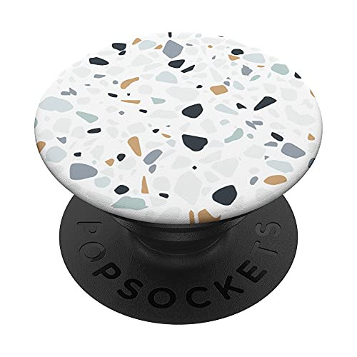 Terrazzo Coastal Neutral Earth Abstract Aesthetic PopSockets PopGrip: Swappable Grip for Phones  and  Tablets