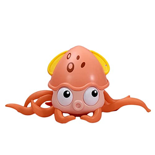 Octopus Pool Toys Baby Bath Toys Amphibious Movable Pet Bath Toys- Wind-up Walking Cute Octopus Floating Toy for Kids -Orange-