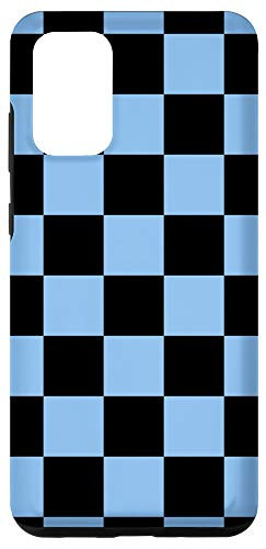 Galaxy S20 Plus  Checkered Blue and Black - Check Pattern Case