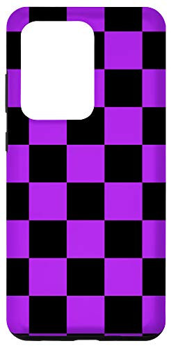 Galaxy S20 Ultra Checkered Lilac and Black - Check Pattern Case