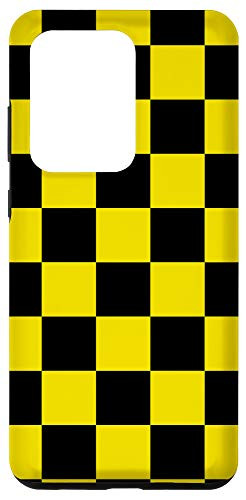 Galaxy S20 Ultra Checkered Yellow and Black - Check Pattern Case