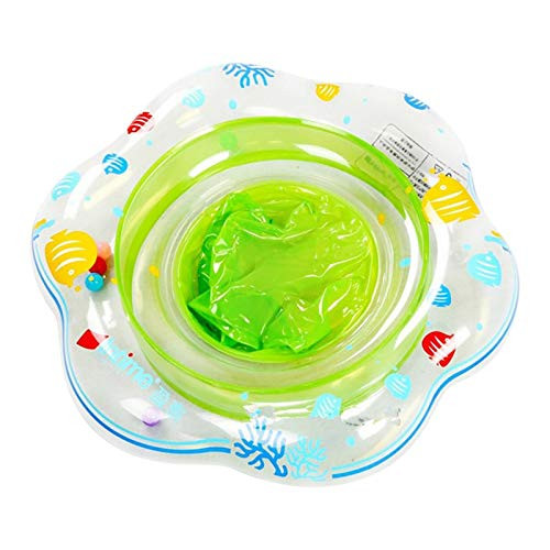 Baby Swimming Ring Pool Float with Safety Seat-Baby Swimming Float Ring-Infant Inflatable Swim Ring Float Tube-Bathtub Toys Swimming Pool Accessories for Baby Kids Pool-for Toddler 8-36 Months -Green-