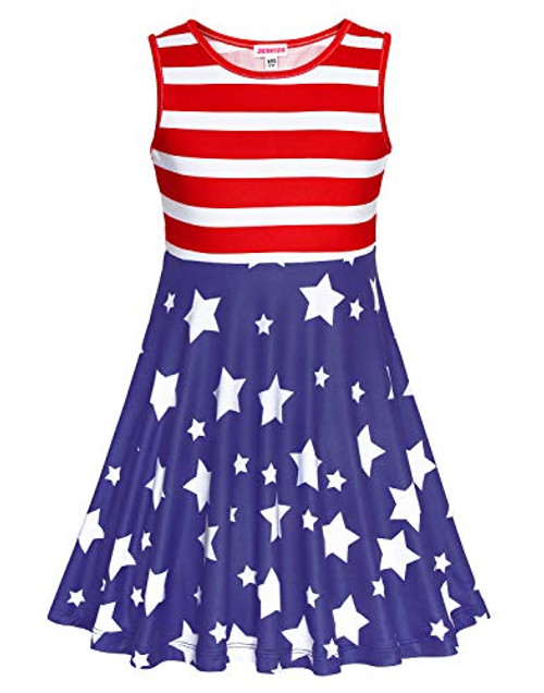 JESKIDS Little Girls Dress Patriotic 4th of July Sleeveless Twirl Dresses Sundress American Flag- 3-4 Years JESKIDS Little Girls Dress Patriotic 4th of July Sleeveless Twirl Dresses Sundress American Flag- 3-4 Years
