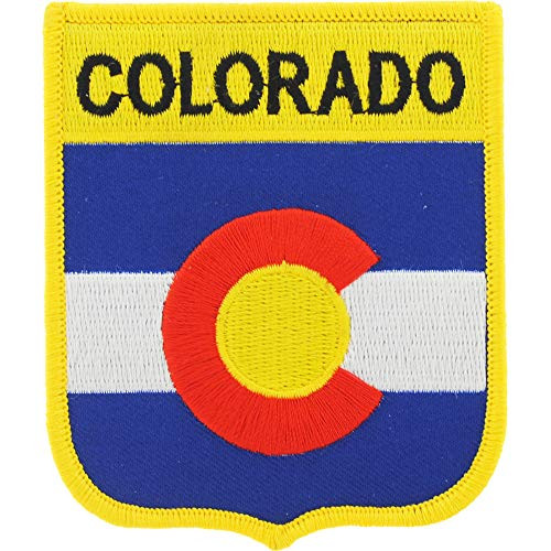 Colorado State Flag Shield Embroidered Patch- with Iron-On Adhesive