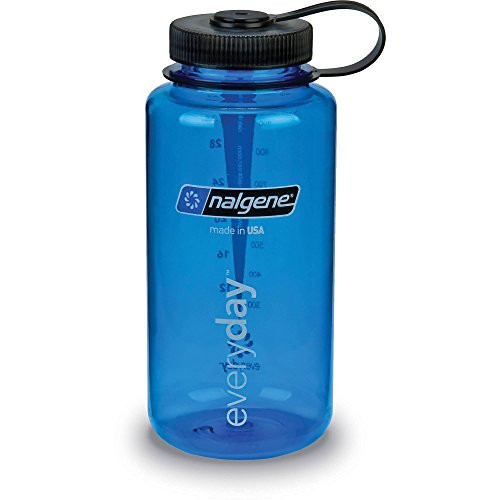 Nalgene Tritan Wide Mouth BPA-Free Water Bottle- 32 Oz- Blue with Black