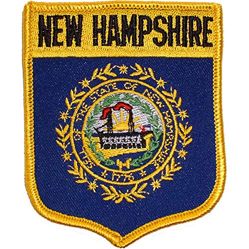 New Hampshire State Flag Shield Embroidered Patch- with Iron-On Adhesive