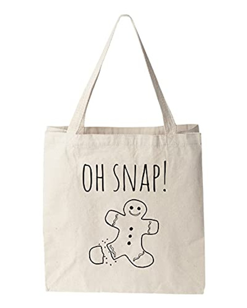 Oh Snap- Funny Tote Bag- Screen Printed- Holiday Canvas Tote Bag Oh Snap- Funny Tote Bag- Screen Printed- Holiday Canvas Tote Bag