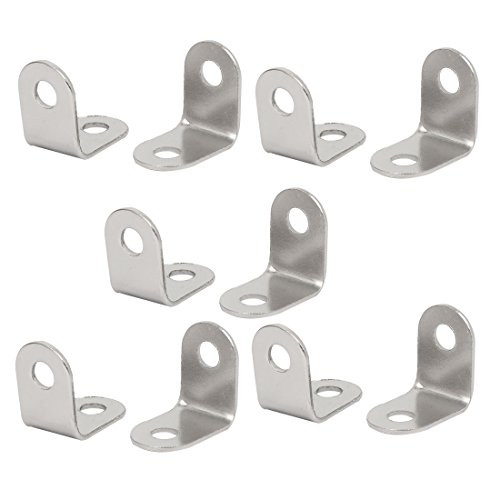 Aexit 16mmx10.5mmx16mm L Shelf Brackets  and  Supports Shape Metal Angle Brackets Corner Braces Silver Brackets Tone 10pcs