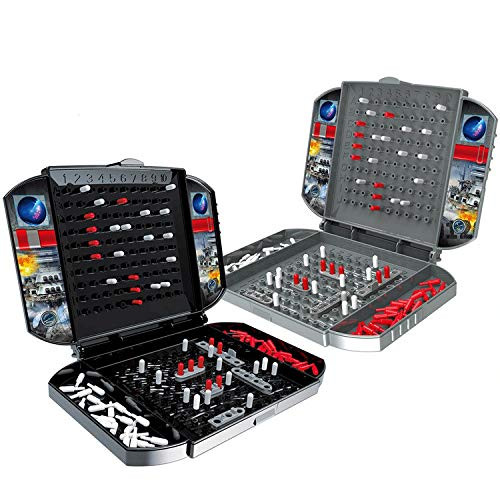 Tomppy Battleship Board Game- Retro Battlevessel Strategy Games for 2 Players- Naval Battle Ships Tabletop Game Puzzle Chess Interactive Toy for Kids Children Adults