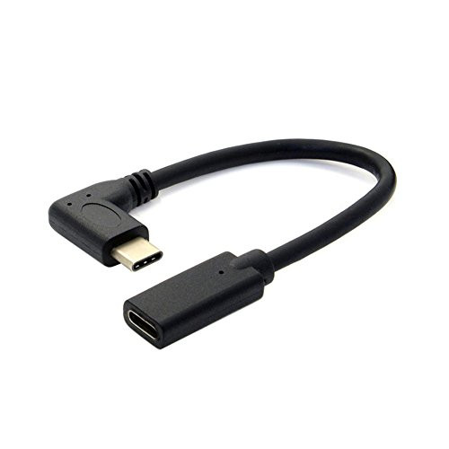 90 Degree Right Angled USB-C USB 3.1 Type C Male to Female Extension Data Cable for Macbook Tablet 20cm-0.2m