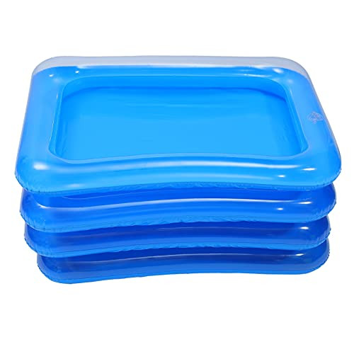 HEMOTON 4pcs Inflatable Pool Serving Bar Salad Ice Tray Food Drink Containers Buffet Cooler for Pool Use Bar Party Accessories Inflatable Cooler 60x45cm