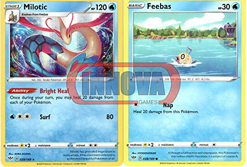 Pokemon Evolution Set - Milotic 39/189 - Darkness Ablaze Sword  and  Shield - Rare Card Lot
