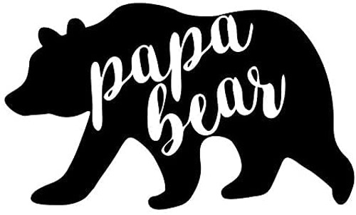Papa Bear Vinyl Sticker Decals for Car Bumper Sticker Window Laptop Sticker Tablet Phone -Black- 12-inches-