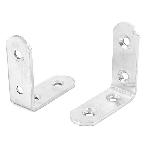 Aexit 50mmx50mm Stainless Shelf Brackets  and  Supports Steel L Shape Corner Brace Joint Right Angle Brackets Bracket 2pcs