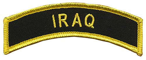 CVMA Style TAB -"Iraq" - 1" X 3 1/2" Iraq Combat Veteran Tab - Wax Backing with Merrowed Edge - Operation Iraqi Freedom - Combat Veteran Motorcycle Association Colors - OIF - Iraqi Freedom - Iraq Inv