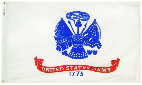 Annin Flagmakers Model 439035 U.S. Army Military Flag 3x5 ft. Nylon SolarGuard Nyl-Glo 100% Made in USA to Official Specifications. Officially Licensed Manufacturer.