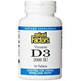 Natural Factors - Vitamin D3 2000 IU- Supports Healthy Bones- 90 Tablets