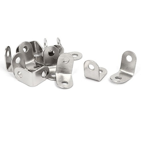 Aexit 16mmx10.5mmx16mm L Shelf Brackets  and  Supports Shape Metal Angle Brackets Corner Braces Silver Brackets Tone 12pcs