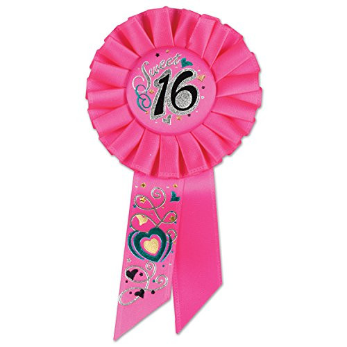 Beistle Sweet 16 Rosette- 3-1/4-Inch by 6-1/2-Inch