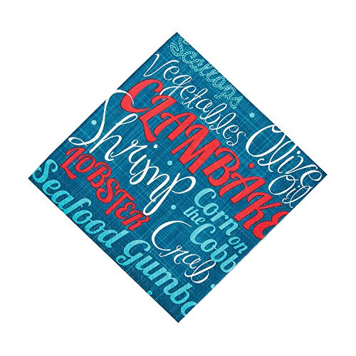 Fun Express - Clambake Lunch Napkins -16pc- - Party Supplies - Licensed Tableware - Licensed Napkins - 16 Pieces