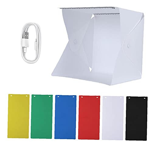 LWWL-Softbox Photo Studio Light Box Foldable Mini Photo Light Tent with 6 Color Backdrops Photography Box for Small Size Products