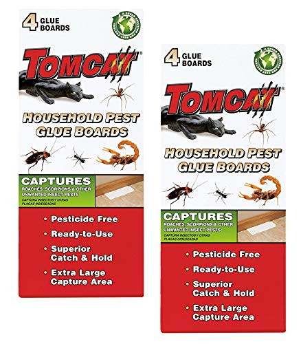 Tomcat Household Pest Glue Boards- -for Roaches- Insects- Scorpions- and Spiders- -2 Pack-